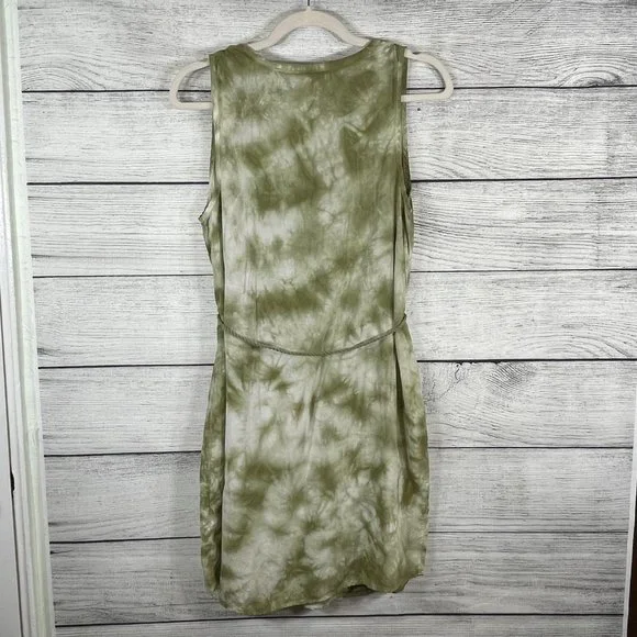 Kensie Women's Dusty Olive Combo Tie-Dye Rayon Dress Sz M - Picture 2 of 10